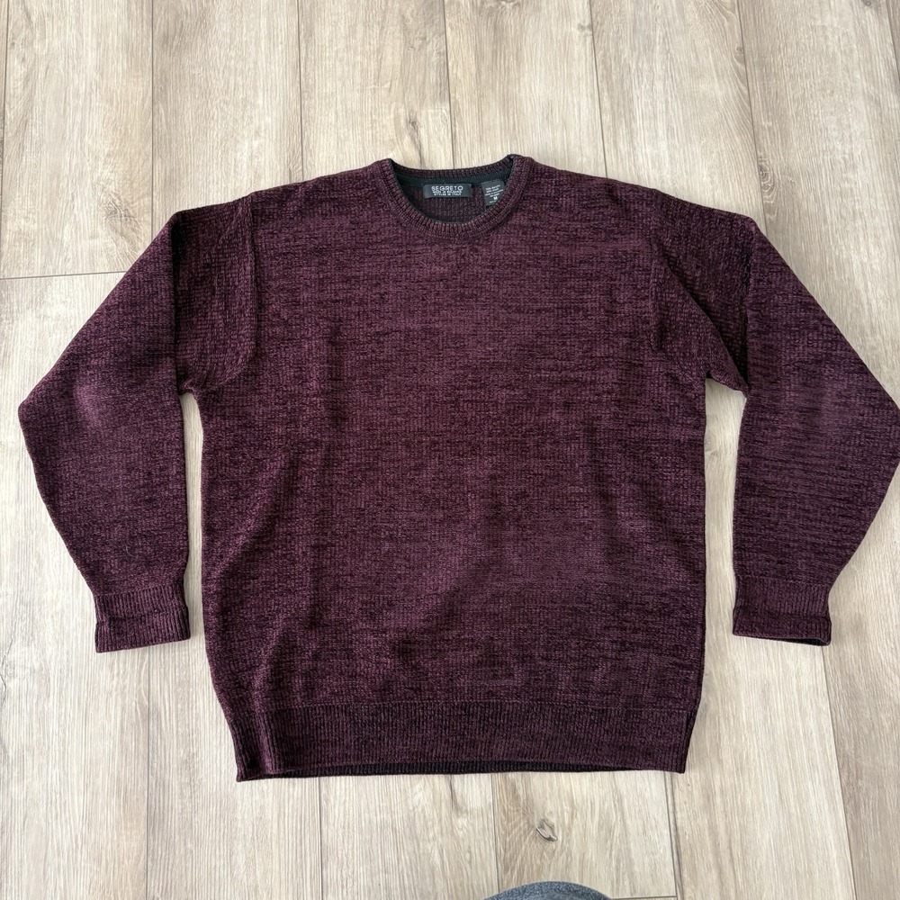 Segreto Wool Blend Sweater Mens Medium Long Sleeve Crew Neck Chenille
